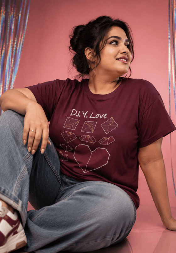 DIY Love envelope and heart graphic T-shirt artwork, custom T-shirt design by Drop Drip for brands