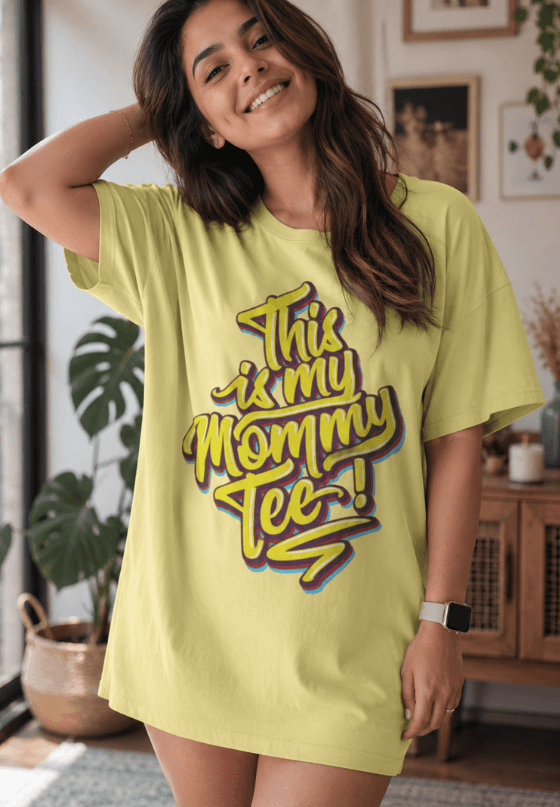 This Is My Mommy Tee cute mom T-shirt artwork with playful colorful typography, custom T-shirt design by Drop Drip for brands